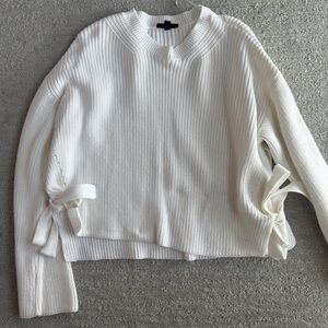 Topshop Cream Ribbed Knit Sweater